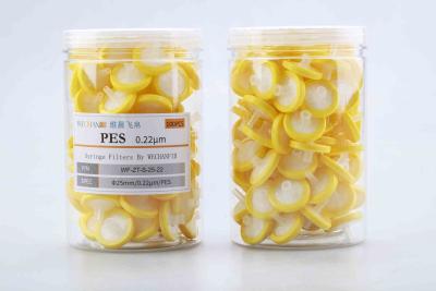 China 0.22μm 33mm PA6 spuitfiltercapsules voor voorfiltratie van water Te koop