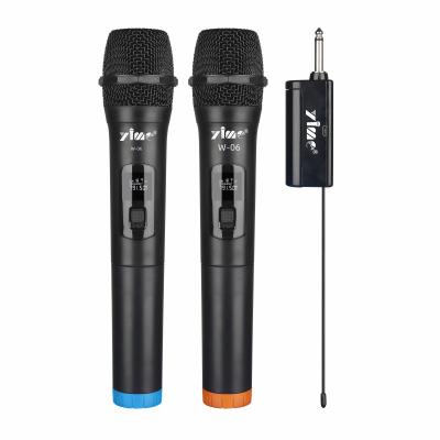 China Dual VHF Handheld Wireless Microphone Portable Handheld Microphone MIC Dynamic with Rechargeable Receiver for Two Microphone for sale