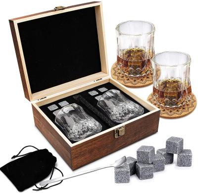 China Viable Whiskey Glass Set Gift Box Ice Cubes Wine Stones Gift For Men for sale