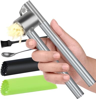 China Sustainable Garlic Crusher Stainless Steel Garlic Press Food Grade Kitchen Accessories Professional Soft-Handle Garlic Press for sale