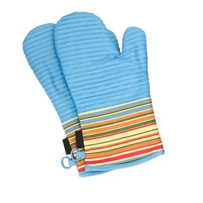 China Durable Non-slip Oven Gloves Heat-Resistant Silicone And Plain Cotton Barbecue Kitchen Glove for sale