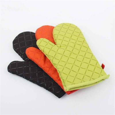 China Oven Gloves Set Heat Resistant Grill Gloves Long Durable Cotton For BBQ Cooking Grill Cooking for sale