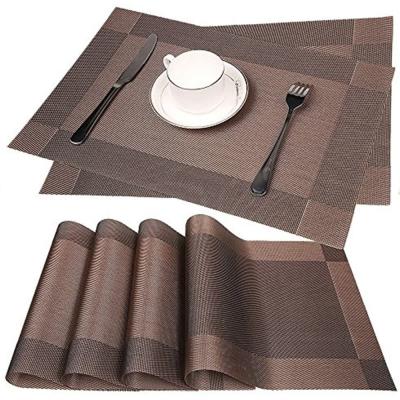 China Sustainable Place Mats 30 x 45 cm Non-Slip Washable PVC Tear-Resistant Heat Resistant Kitchen Table Mat for sale