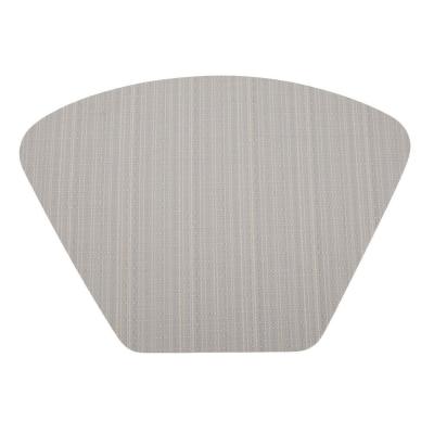 China Sustainable Gray Placemats PVC Pads Fan Shaped Waterproof Non-slip Heat Insulation Dining Place Mats for sale