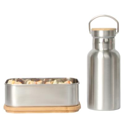 China No Lunch Box With Thermos Stainless Steel 23CM Silver Lunch Box For Food Snacks Fruits Vegetables Lunch Box And Thermos for sale