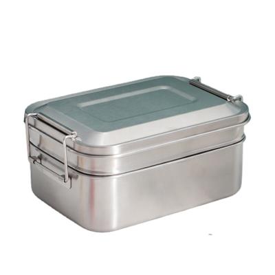 China No Lunch Box 1200ml Silver Stainless Steel Lunch Box For Food Snacks Fruits Vegetables Lunch Box for sale