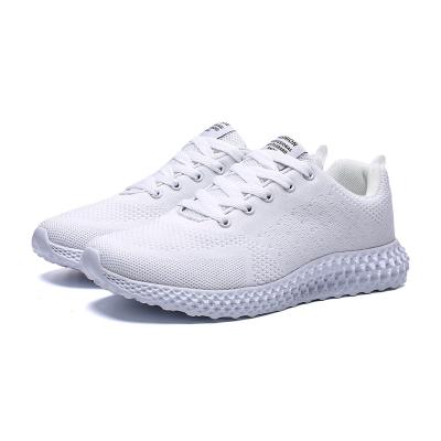 China Fashion trend new fly knit high top men's sports shoes men's sports shoes fluorescent color men's white mesh casual shoes for sale