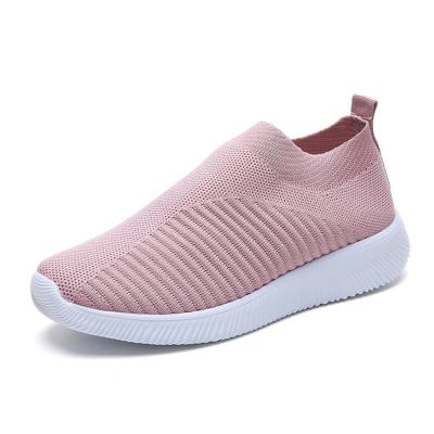 China CUSHIONING Mesh Sneakers Women Vulcanize Shoes Fashion Flat Casual Slip On Sock Shoes Women Sports Shoes for sale