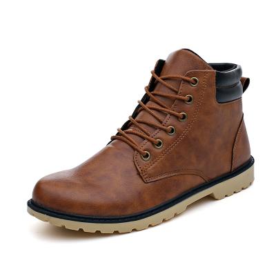 China New style working men's boots leather boots outdoor men's casual shoes warm and waterproof boots for sale