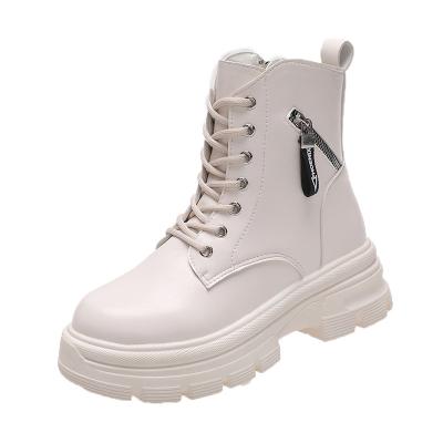 China Hot Curvy Women's Martin Boots Fashion Trend Short Boots White Women Boots for sale