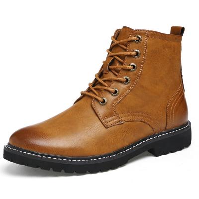 China New waterproof large size men's Martin rejects the trend leather boots of British high-top tooling boots for men for sale