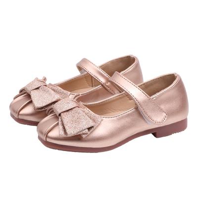 China Korean Fashion Square Toe Princess Shoes Bow Girls Breathable Cute Shoes Leather Shoes for sale