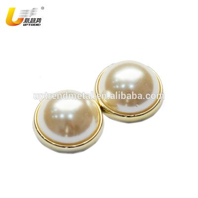 China Shoe Buckle High Quality Round Bead Plastic Pearl Buttons For Shoes for sale