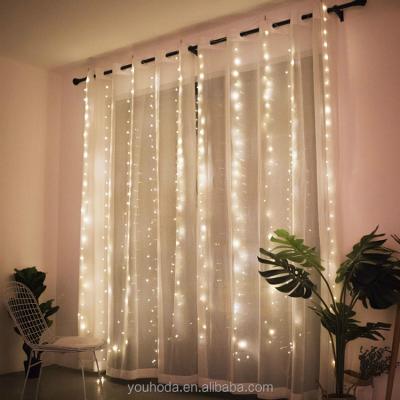 China PVC Christmas String LED Fairy Lights Window Curtain 3x3m RGB Indoor Remote Control Wedding Wedding Light With Cooper Wire for sale