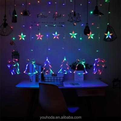 China Customization Youhoda Yard Decorations Star or Christmas Curtain Lights Outdoor Decorative Remote Fairy Led Hanging Macrame Light for sale