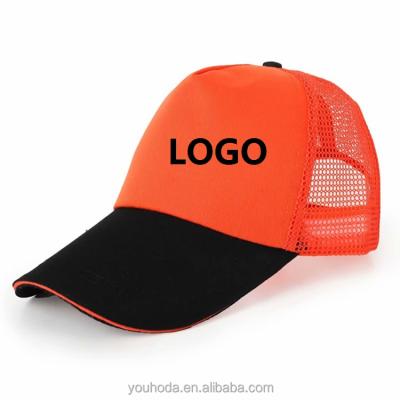 China Bulk OEM COMMON 5 Panel Youhoda Mesh 3d Polyester Unstructured Logo Custom Trucker Cap Hats Embroidery for sale