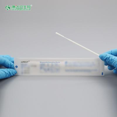 China MDR CE0197 Sterile Plastic Stick Cotton Swab Disposable Flocked Sampling Nasal Swab Rapid Test for sale