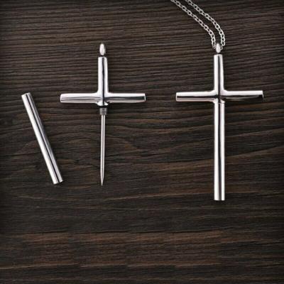 China Outdoor Titanium Steel Cross Toothpick Collar Tactical Universal Camping EDC Tool for sale