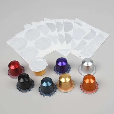 China Coffee capsule sealing foil wholesale self adhesive lid for nespresso coffee capsule for sale