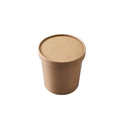 China Wholesale Disposable Catering Hot Soup Cup Biodegradable Food Wrapping Paper Soup Cup With Paper Lid for sale