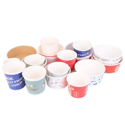 China Various Size Biodegradables Disposable High Quality Paper Bowl Take Away Kraft Paper Soup Cup With Paper Lid for sale