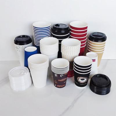 China Custom Disposable Ripple Biodegradable Wall Coffee Mugs Biodegradable Coffee Mugs With Lid Eco Friendly Coffee Cups For Coffee Supplies for sale