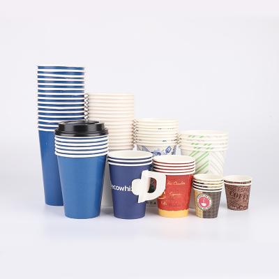 China Custom Food Grade Wrapping Paper Tea Cup Eco Friendly Biodegradable Paper Disposable Paper Coffee Cups for sale