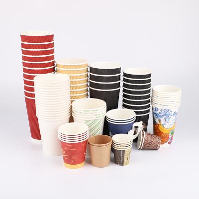 China Wholesale Disposable Eco Friendly Custom Printed Coffee Paper Cups Biodegradable Paper Tea Cup for sale