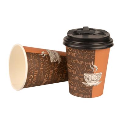 China Disposable Biodegradable Disposable Custom Printed Single / Double Wall Food Grade Paper Coffee Cups With Lids for sale