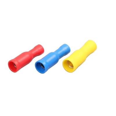 China Tinned brass Yueqing Maikasen FRD series red blue yellow  full/fully socket PVC insulation female socket Bullet shaped wire terminal for sale