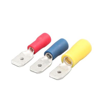 China Brass Maikasen red blue yellow 1.25mm 2mm 5mm sq MDD series PVC insulation Vinyl-insulated Crimping spade male disconnector for sale