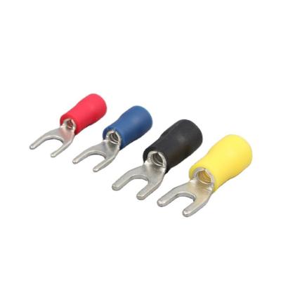 China Wire Connecting Yueqing Maikasen red blue black yellow SV Vinyl/PVC Pre-Insulated furcate/Fork/U/Y Type cold press/crimp Spade wire Terminal for sale