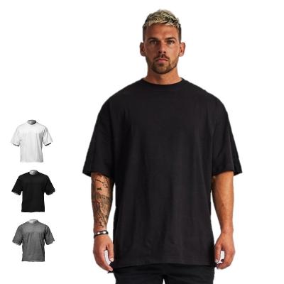 China Anti-wrinkle TY Mens Cotton Blank T-shirt Drop Shoulder Design Oversized Custom Shirt Seraphic Logo Loose Tees for sale