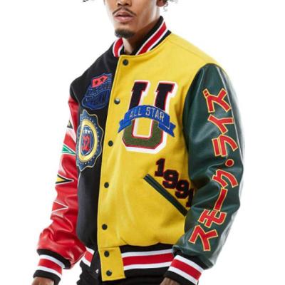 China Other TY Clothing Print Patches Mens Letterman Jacket Baseball Custom Polyester Street Plus Size Coat Jacket for sale