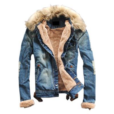 China 2021 TY Jackets Blau Casual QUICK DRY Denim With Fur Collar Padded Stripper Jean Jackets for sale