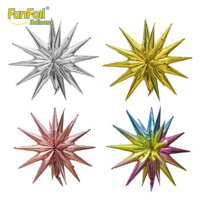 China New Arrival Party Decoration Funfoil 22 Inch Explosion Star Balloon 22 Horn Blast Foil Balloon Holiday Party Decoration for sale