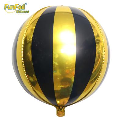 China Decoration FunFoil New Arrival 4D Striped 22 Inch Colorful Round Balloons For Event Celebration Decoration for sale