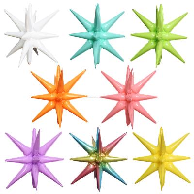 China TPU Funfoil New Arrival Macaron Magic Star 22 inch 14 point explosion star balloon globos for sale