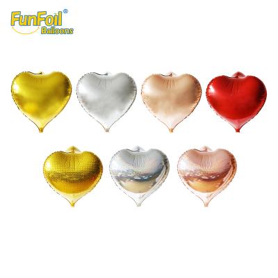 China Hot Popular Colorful Party Decoration Funfoil Balloons Supplies New 24 Inch Heart Shape Balloon 4D Helium Globos Birthday Party Decorations for sale