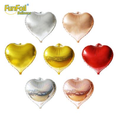 China Party Decoration Funfoil Balloons Supplies 24 Inch Heart Shape Balloon 4D Helium Globos Party Decoration for sale