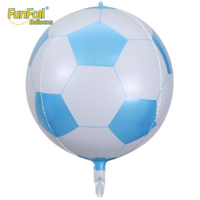 China Best Party Decoration Funfoil Soccer Ball Party Decoration Balloons 4D Supplies Sale Globos 22 Inch Balloon for sale