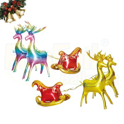 China Custom Themed Elk Inflatable Standing Water Slide Festival Decorations 4d Airloonz Christmas Party Decorations Funfoil Navidad Globos Foil Balloons Set for sale