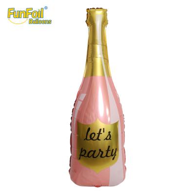 China Party Decoration Lovely Funfoil Winebottle Shape Foil Balloon Globo Stage Decoration for sale