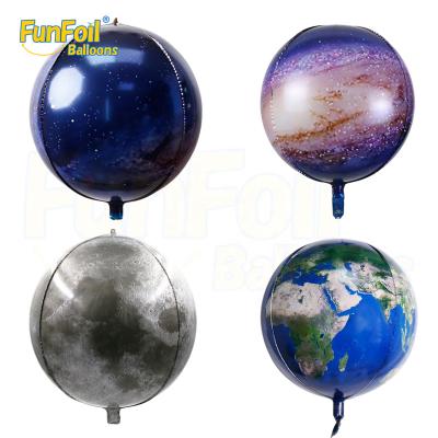 China Decoration Funfoil 4D Moon Earth Starry Sky Printing 22inch Foil Balloon for Celebrate Time and Gift for sale