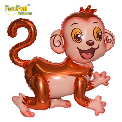 China Gift Toy Factory Outlet 3D Balloon Automatic Monkey Animal Chimpanzee Foil Kids Gift Party Decoration Toy for sale