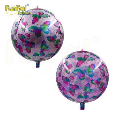 China Decoration Funfoil New Arrival 4D Butterfly Model Printing 22inch Foil Balloon For Birthday Party Decorations for sale