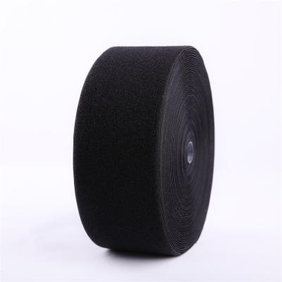 China Durable 5cm 70% Nylon And 30% Polyester Mixed Hook And Loop Strap 5.0cm Grade B Webbing Band 50mm Black White In Stock Customized Width for sale