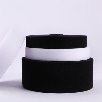 China Durable 6cm 70% Nylon And 30% Polyester Mixed Hook And Loop Strap 6.0 Cm Grade B Webbing Band 60mm Black White In Stock Customized Width for sale