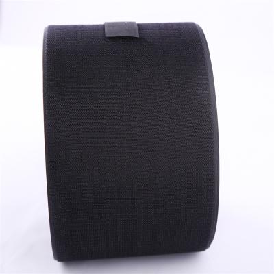 China 10cm Durable 70% Nylon Black White And 30% Polyester Blended Hook And Loop Strap Grade B Webbing 100mm Strip In Stock Customized Width Cut for sale