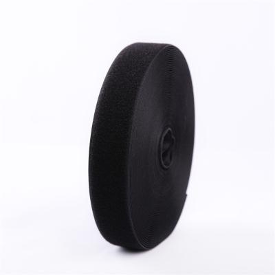 China Durable 2cm 70% Nylon And 30% Polyester Mixed Hook And Loop Strap 2.0cm Grade B Webbing Band 20mm Black White In Stock Customized Width for sale